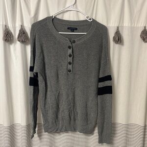 American Eagle Outfitters Gray Ribbed Sweater